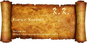 Kurcz Kornél névjegykártya